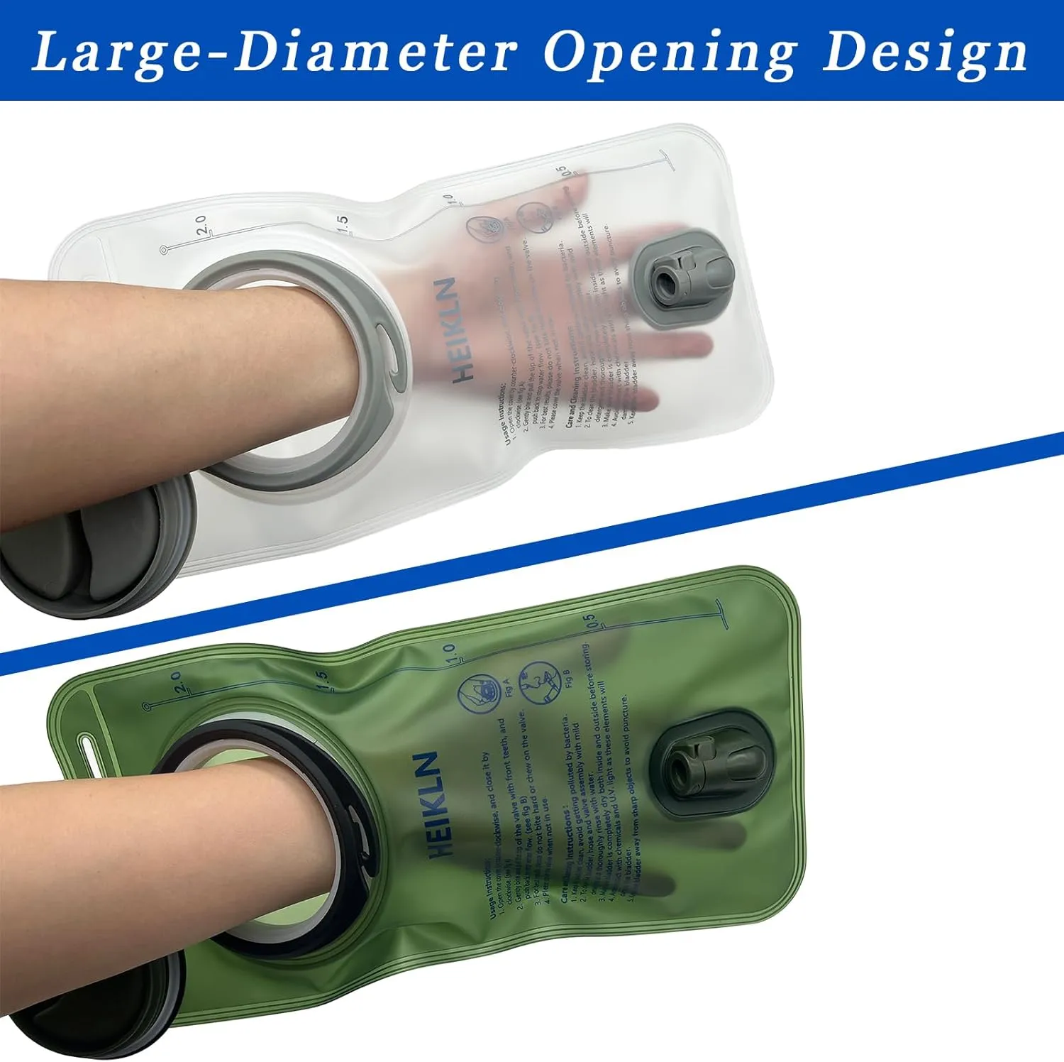 Hydration Bladder 2L-3L,Leak Proof Water Reservoir, BPA Free Military Water Storage Bladder Bag Hydration Pack Replacement Easy Clean for Bicycling Hiking Camping Hunting Running