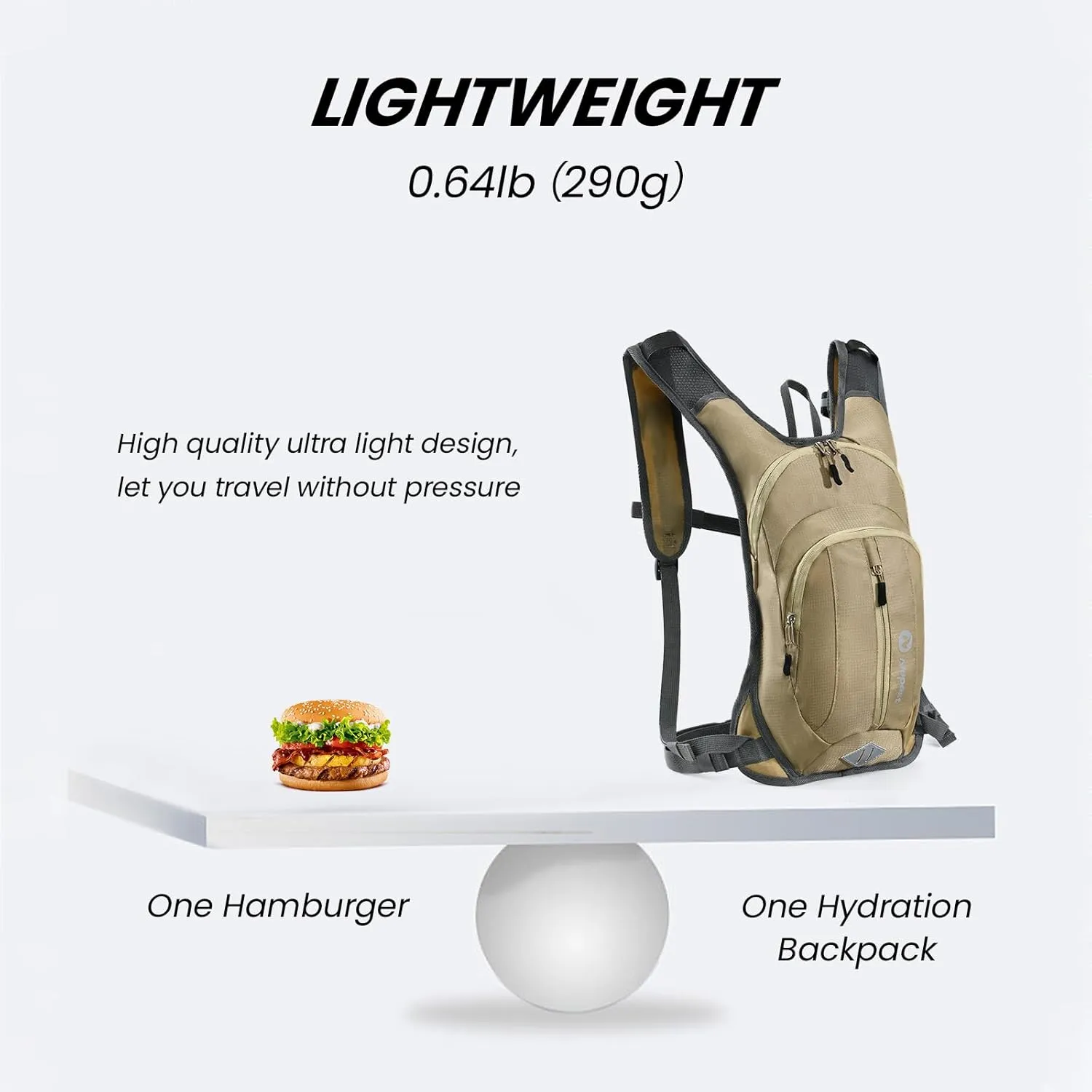 Hydration Pack Backpack for Women & Men, Lightweight Water Backpack with 2L Water Bladder for Hiking Cycling Running Biking