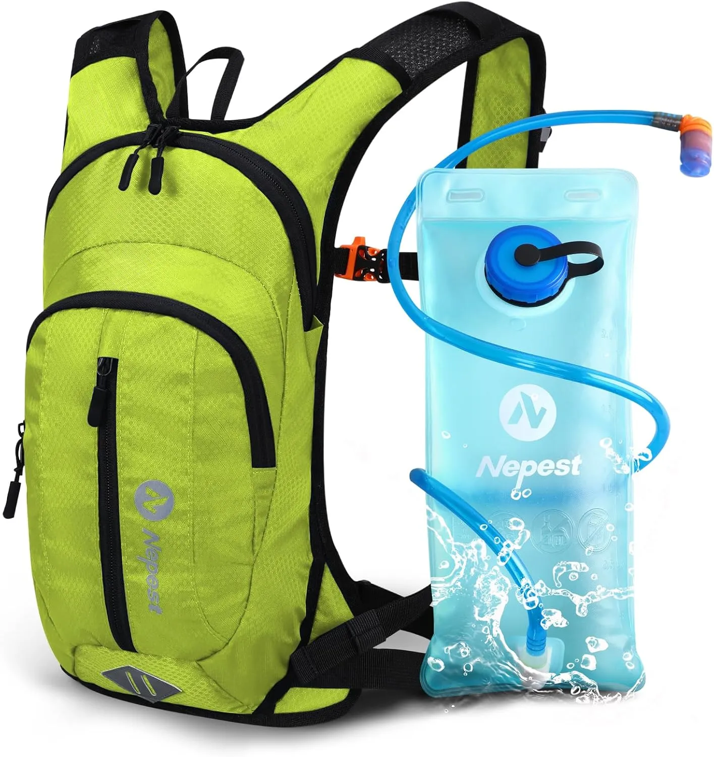 Hydration Pack Backpack for Women & Men, Lightweight Water Backpack with 2L Water Bladder for Hiking Cycling Running Biking