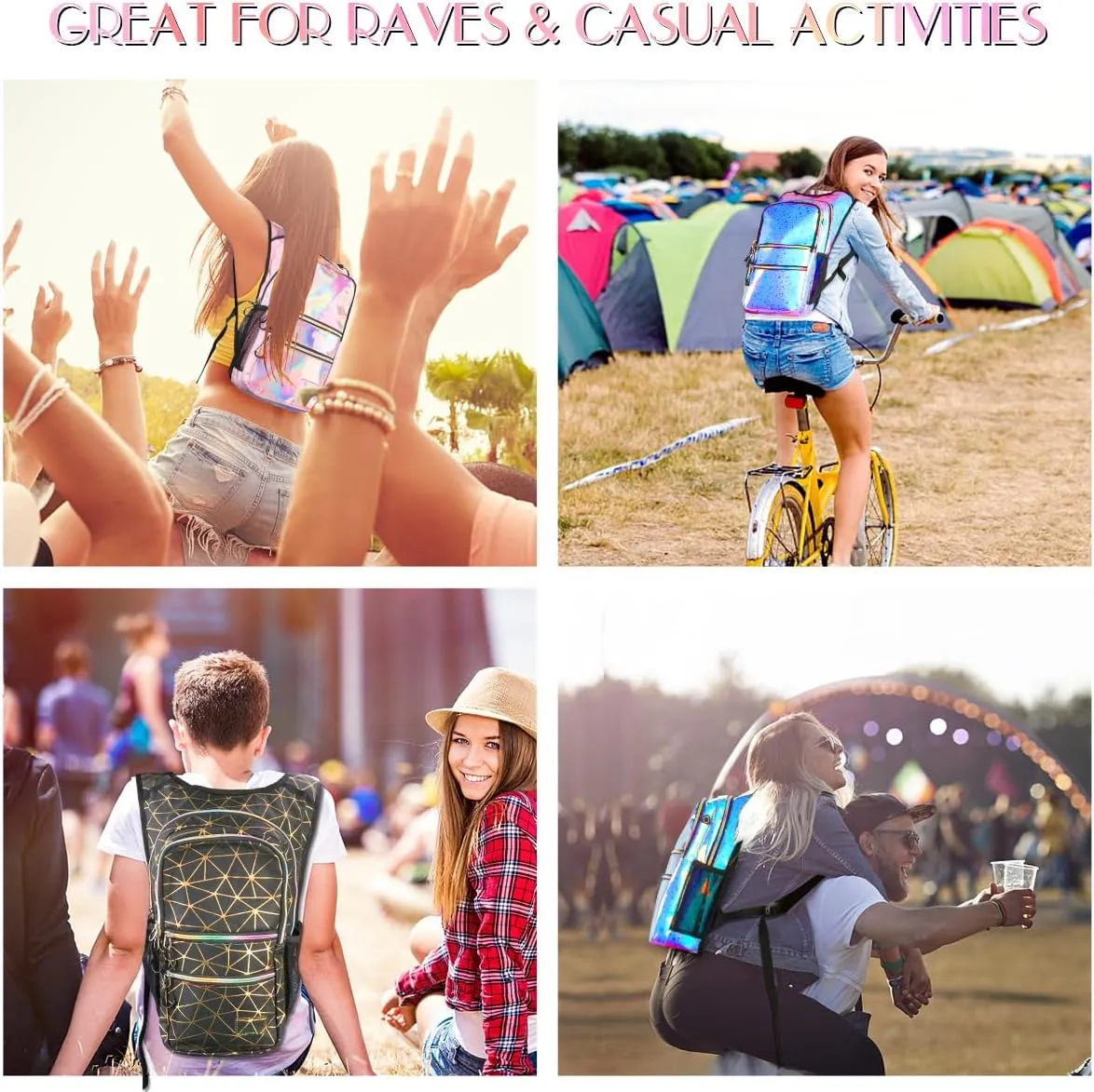 Hydration Pack, Water Backpack with 3L Hydration Bladder Lightweight Insulation, Festival Essential, Rave Hydration Backpack, Hydropack Backpack for Rave, Hiking, Biking, Running, Festival Gear
