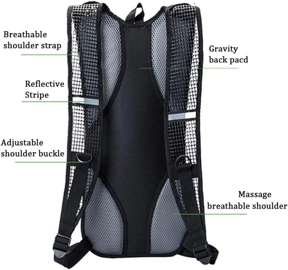 Hydration Pack Water Rucksack Backpack Bladder Bag Water Bladder Cycling Hiking Camping Climbing Travel Camelback   2L Hydration Bladder