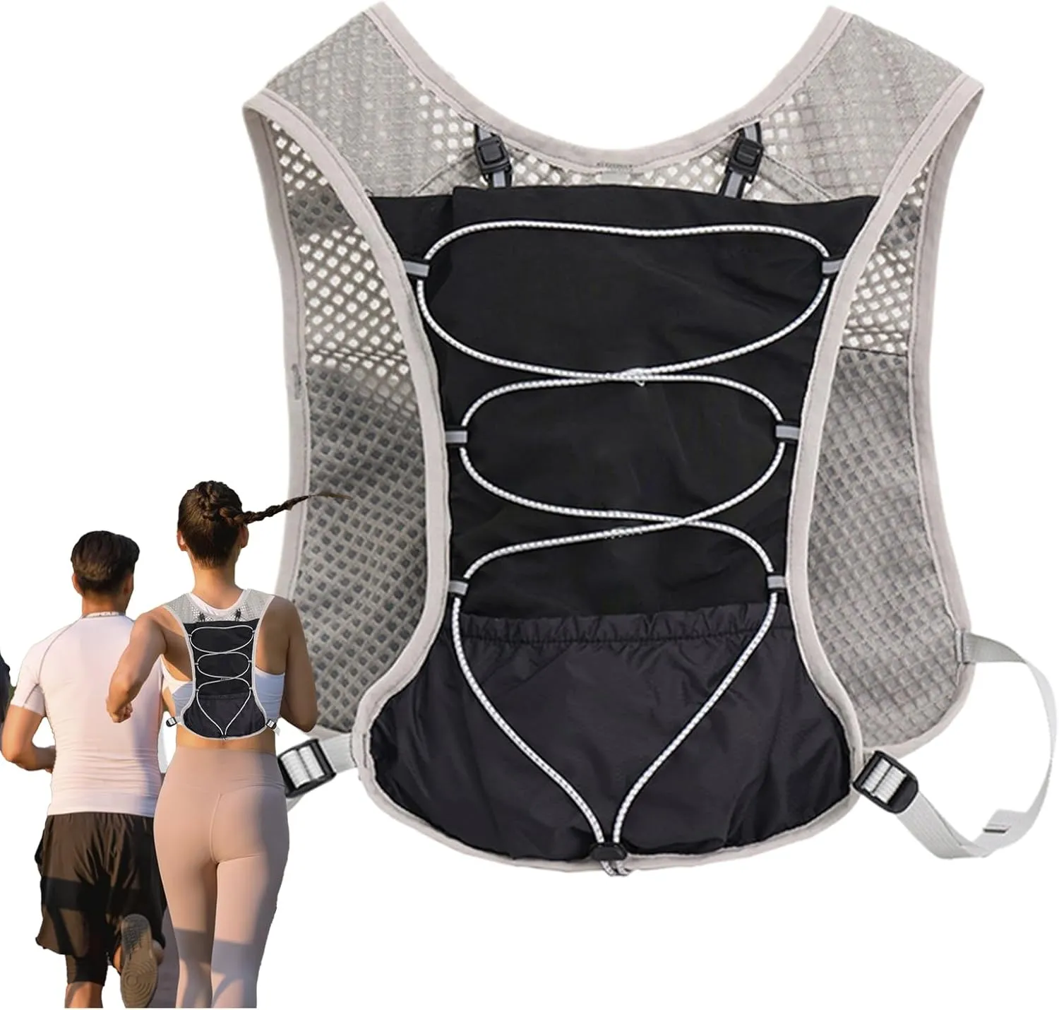Hydration Vest - 5L Reflective Waterproof Running Vest | Waterproof Hydration Pack with Reflective Elements | Lightweight Quick-Drying Adjustable Sports Gear for Cycling, Trail Road, Hiking, Outdoor