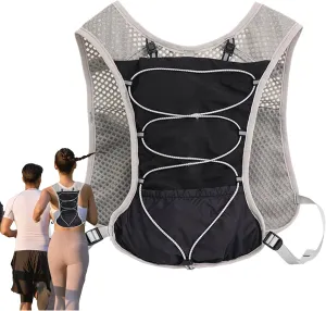 Hydration Vest - 5L Reflective Waterproof Running Vest | Waterproof Hydration Pack with Reflective Elements | Lightweight Quick-Drying Adjustable Sports Gear for Cycling, Trail Road, Hiking, Outdoor
