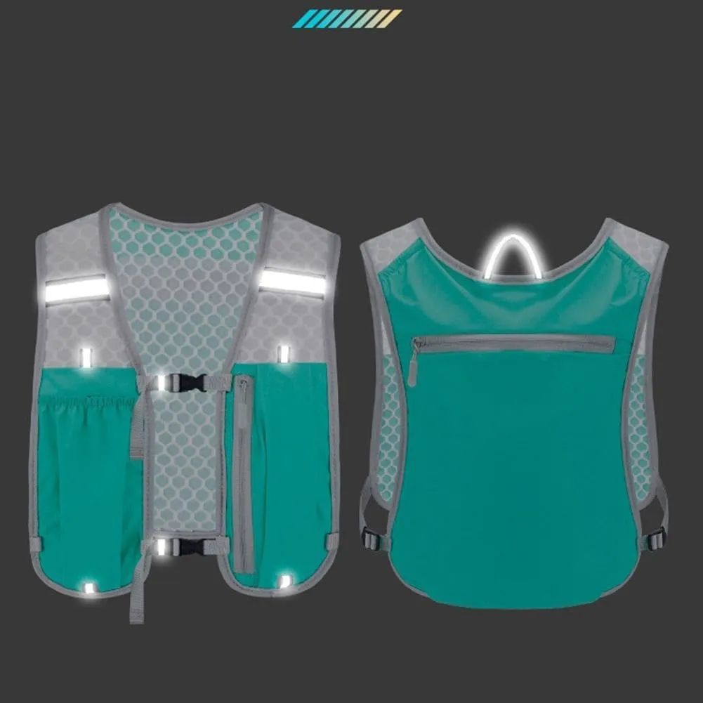 Hydration Vest Breathable Adjustable Runner Rucksack Water Pack Marathon Cross-Country Running Backpack for Camping Biking Jogging Mountaineering