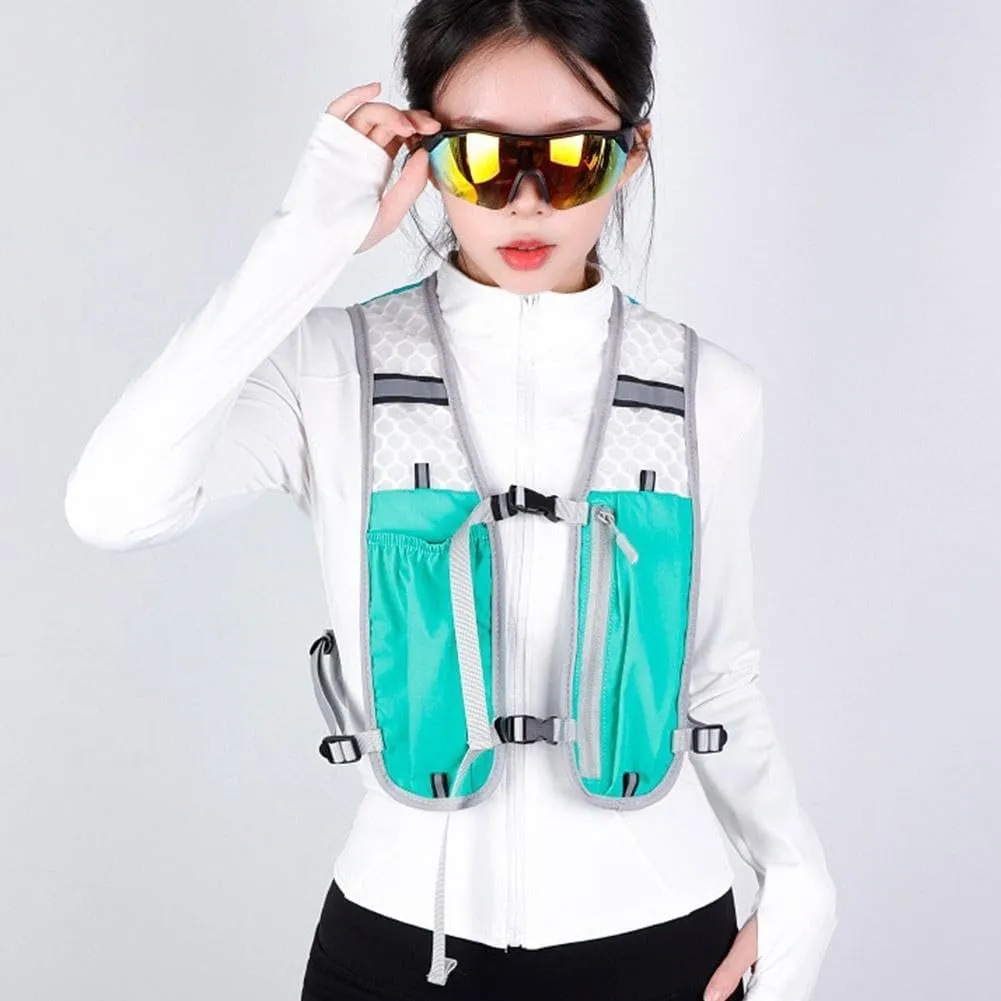 Hydration Vest Breathable Adjustable Runner Rucksack Water Pack Marathon Cross-Country Running Backpack for Camping Biking Jogging Mountaineering