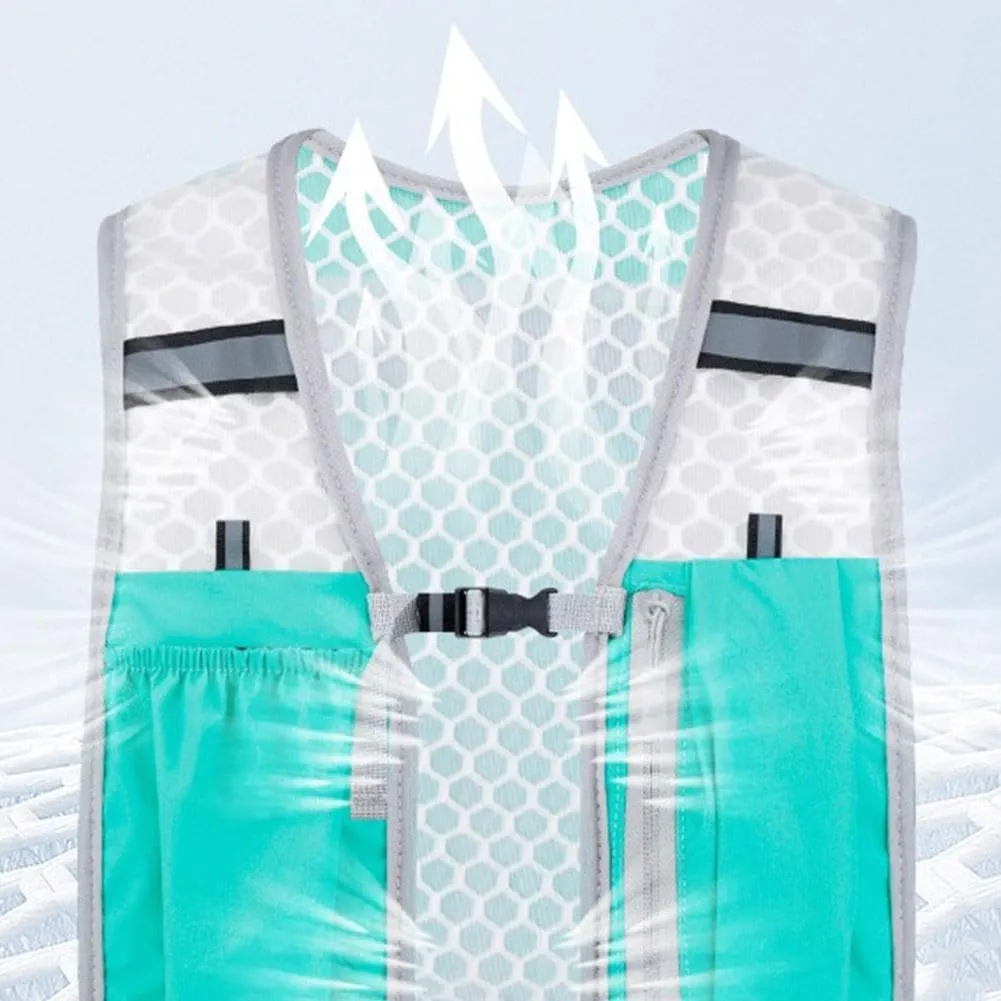 Hydration Vest Breathable Adjustable Runner Rucksack Water Pack Marathon Cross-Country Running Backpack for Camping Biking Jogging Mountaineering