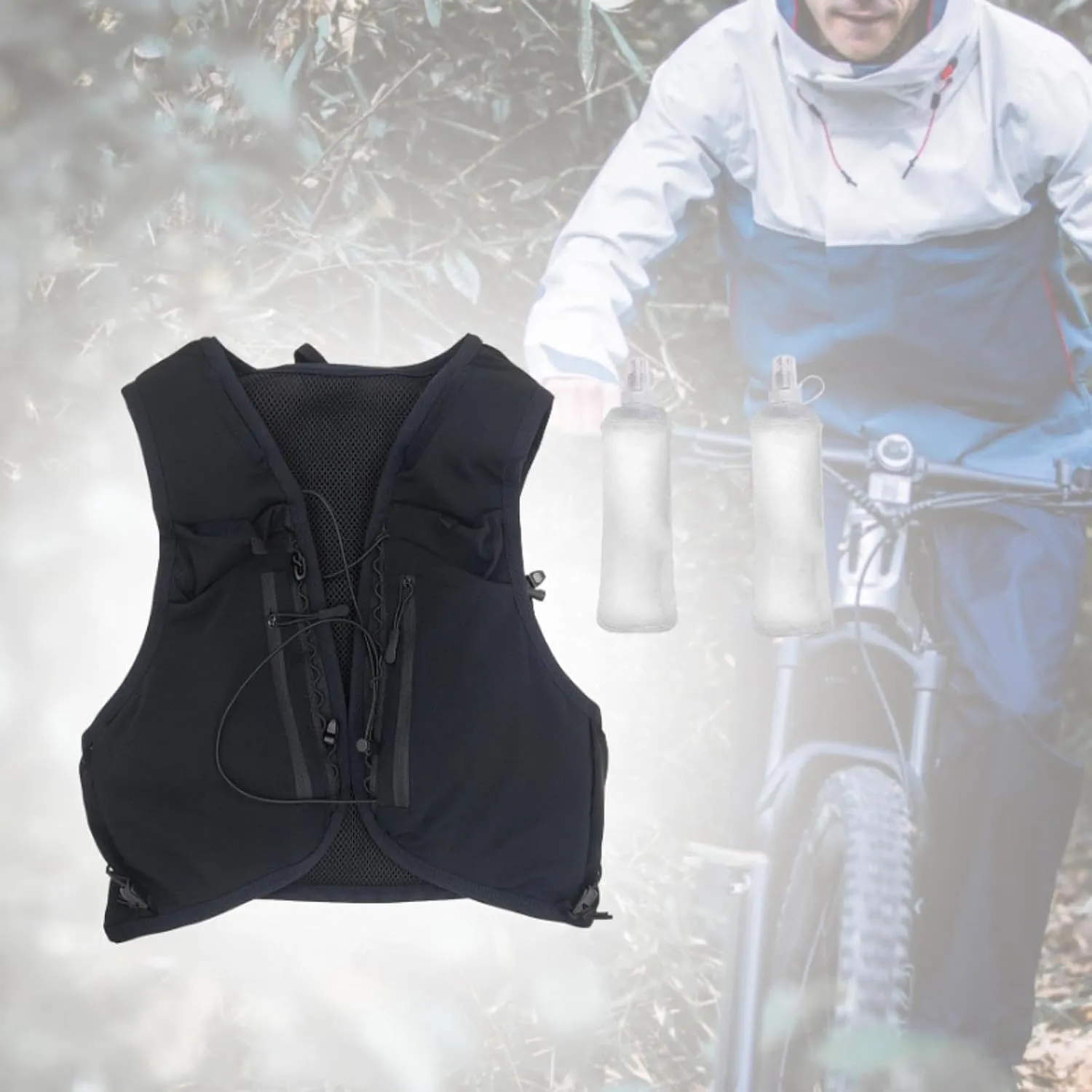 Hydration Vest Water Pack Runner Rucksack Breathable for Men Women Hydration Pack for Climbing Backpacking Trekking Camping