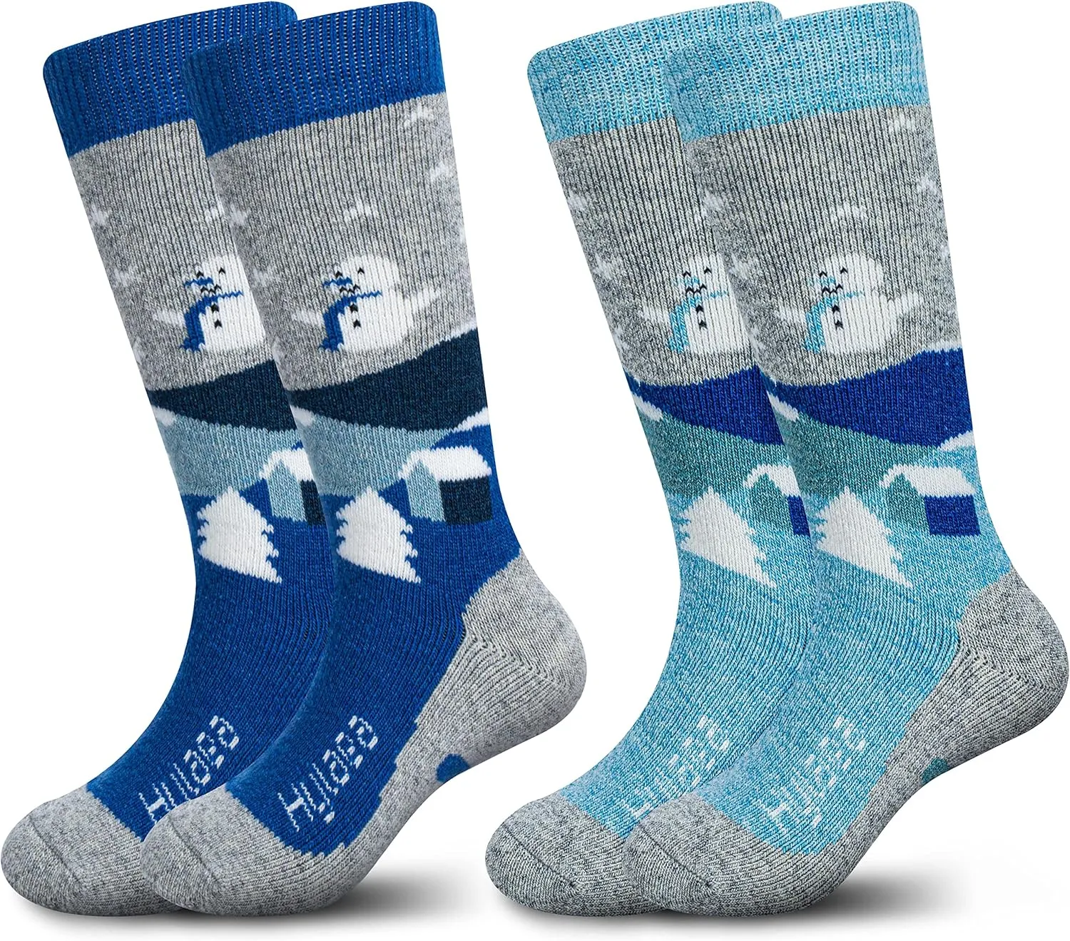 Hylaea Merino Wool Ski Socks Kids, Knee-high Warm Thermal Snowboard Skating Socks for Boys Girls Toddler