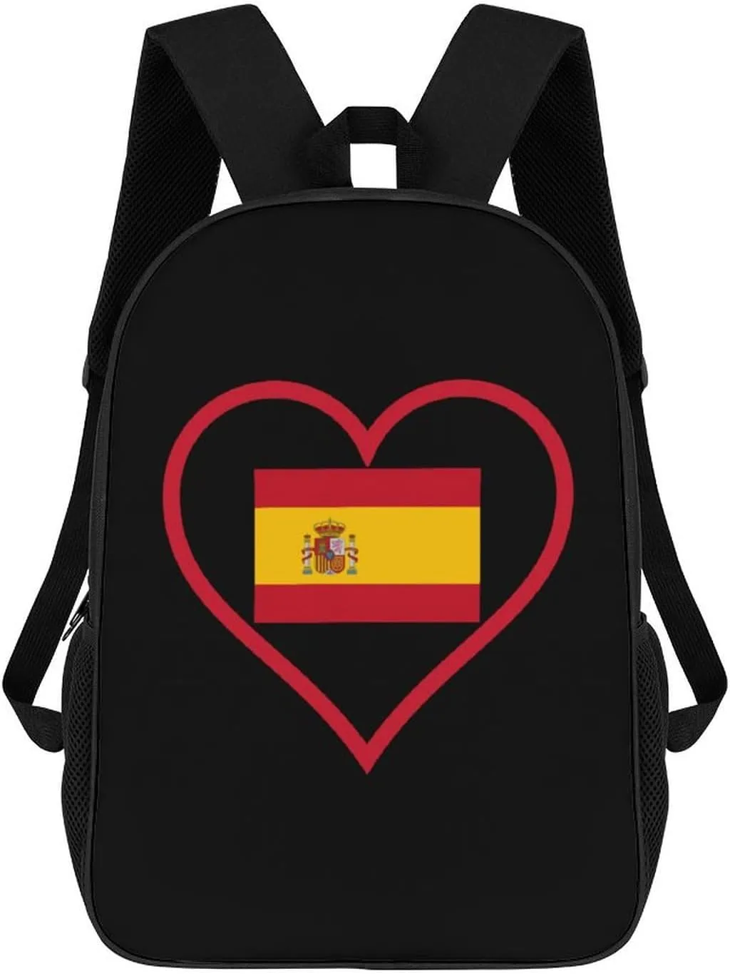 I Love Spain Red Heart 17 Inch Travel Backpack Casual Daypacks Computer Shoulder Bag for Work Shopping Unisex