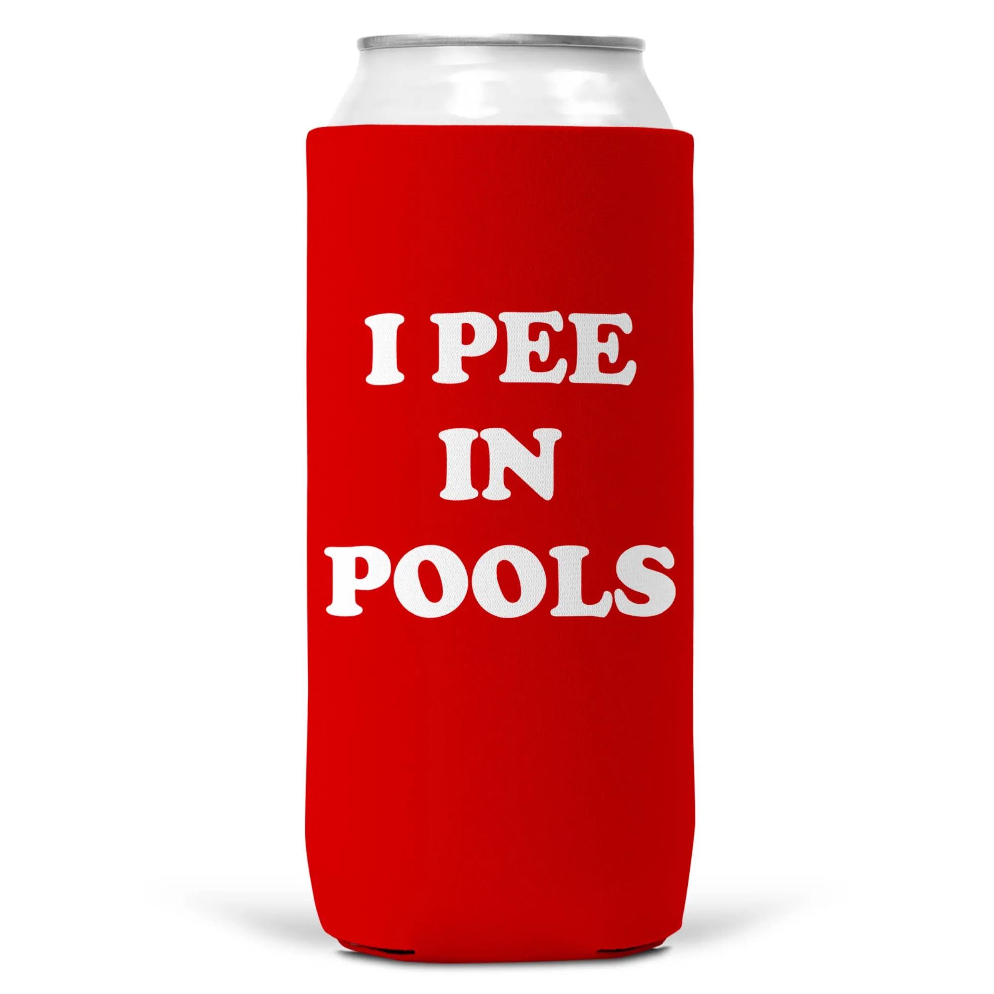 I Pee In Pools SLIM CAN Coozie/ Cooler Can Koozie
