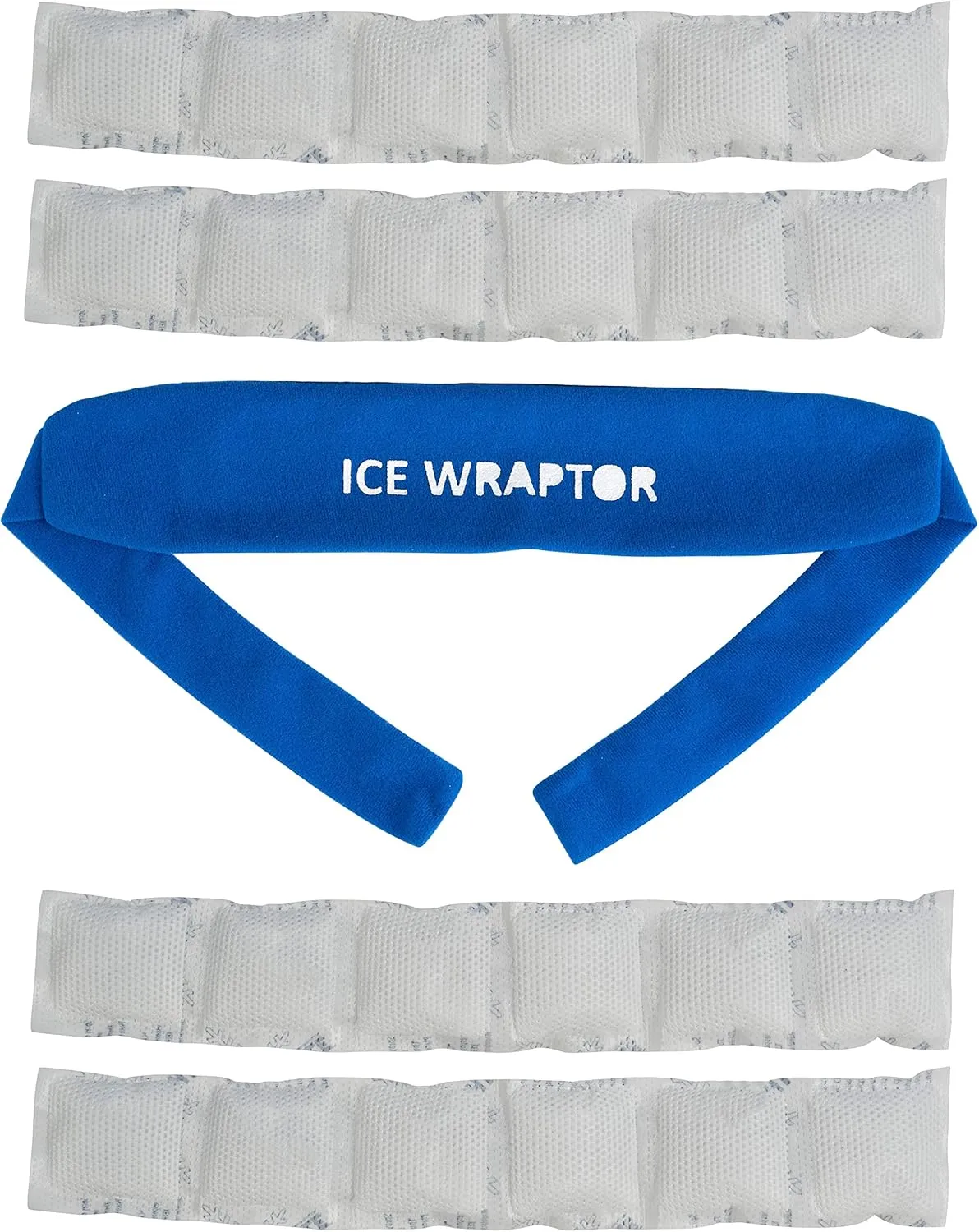 Ice Wraptor Bandana   4 inserts:Just Add Water & freeze. Keep Neck, Head, oints Cool. Portable Ice Therapy for Pain Relief.Adjustable, Lightweight Comfortable- w/ 5 2.5"x15" Reusable Cryosheet Inserts