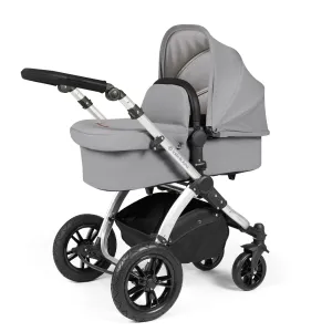 Ickle Bubba Stomp Luxe 2 in 1 Premium Pram - Silver/Pearl Grey/Black