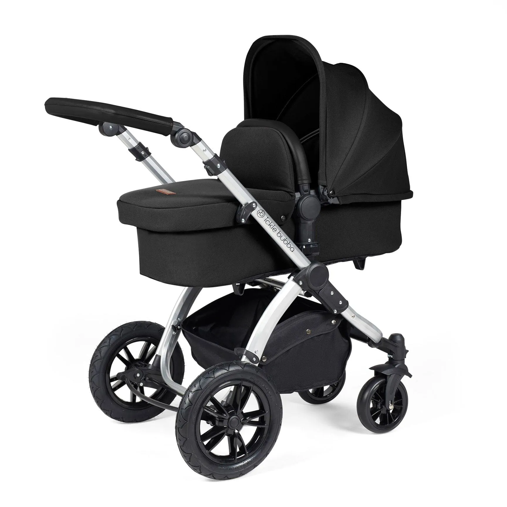 Ickle Bubba Stomp Luxe 2-in-1 Premium Pushchair in Silver/Midnight/Black
