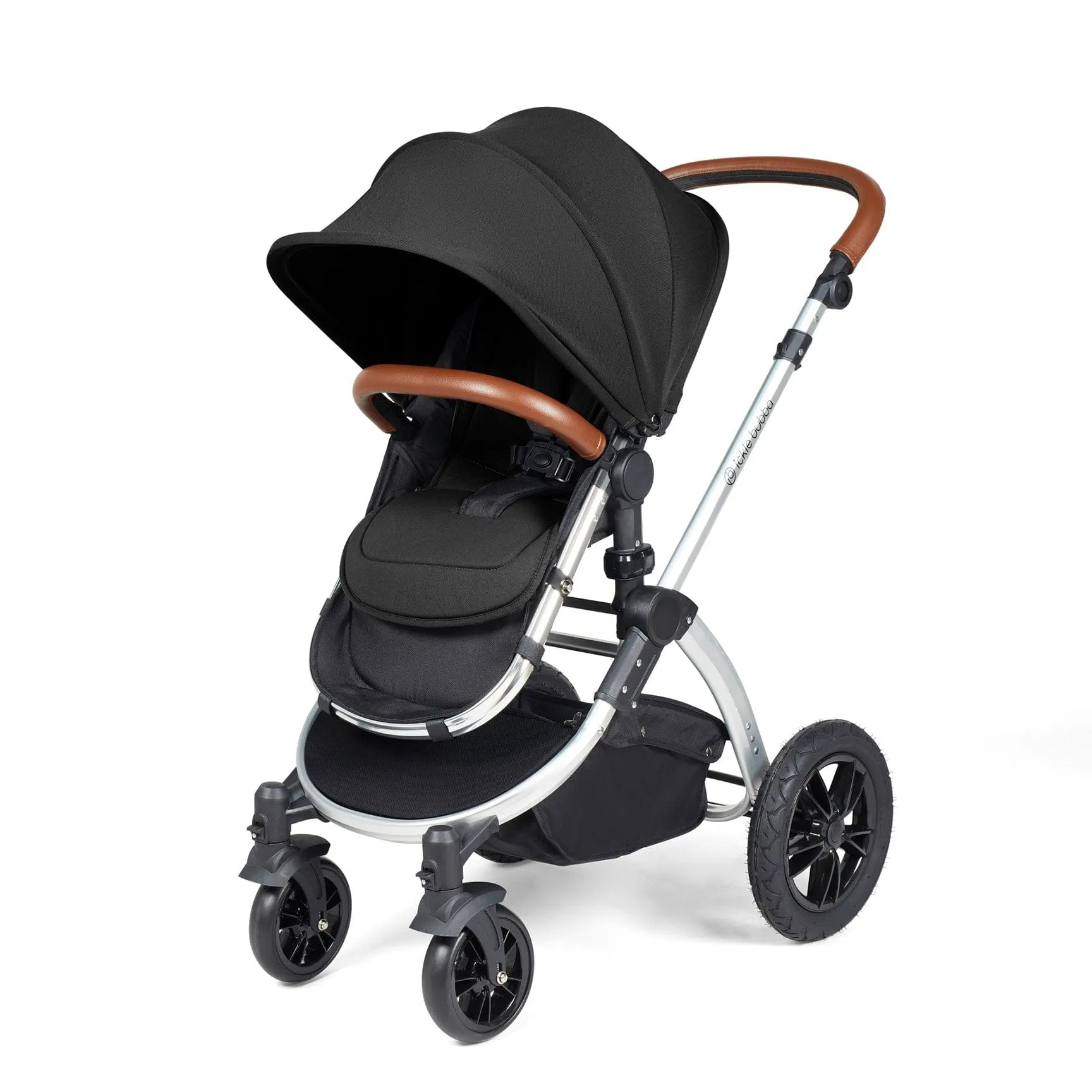 Ickle Bubba Stomp Luxe 2-in-1 Premium Pushchair in Silver/Midnight/Tan