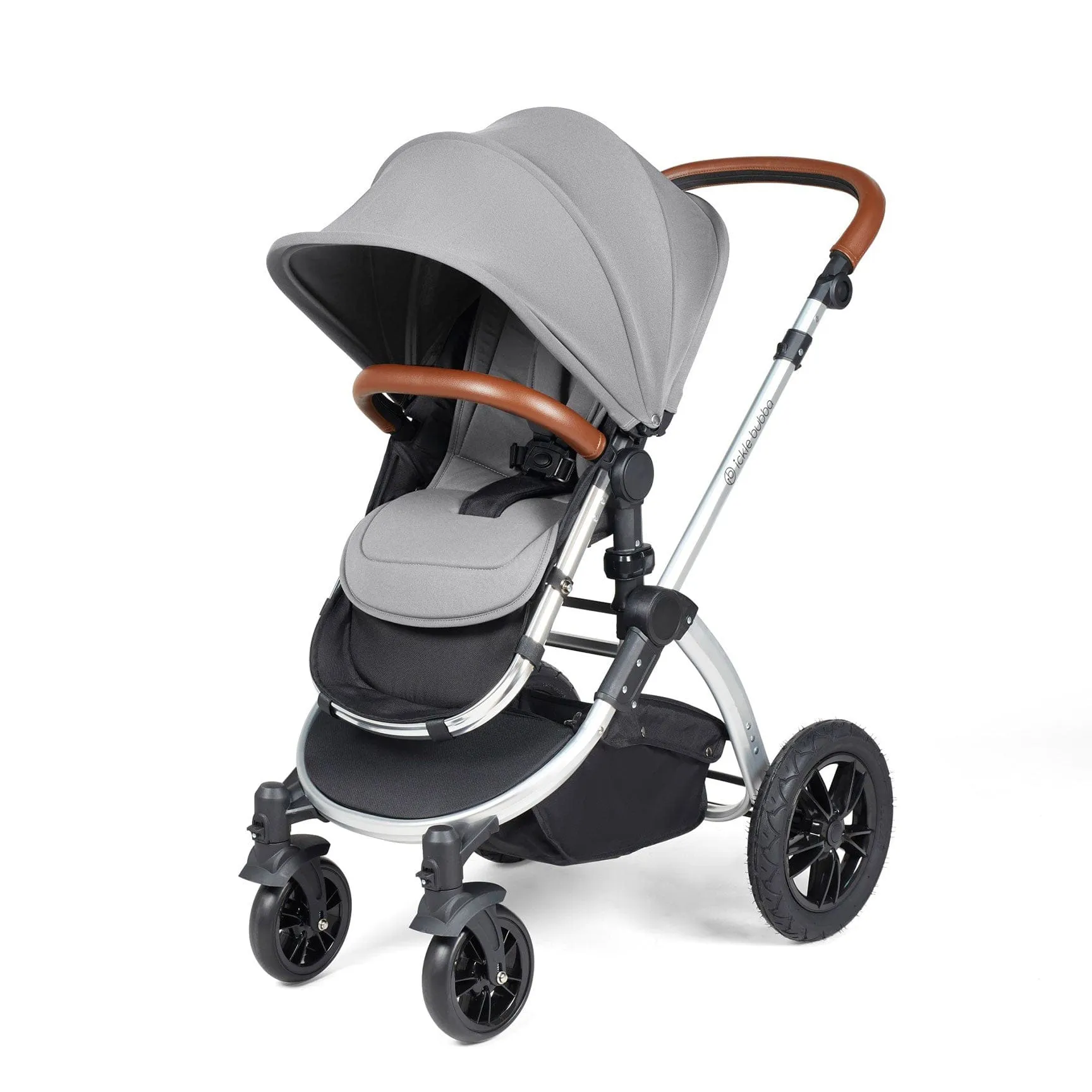 Ickle Bubba Stomp Luxe 2-in-1 Premium Pushchair in Silver/Pearl Grey/Tan