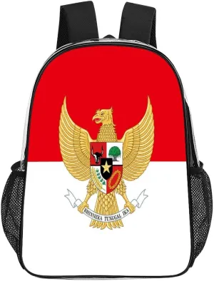 Indonesian Flag Indonesia Emblem Clear Shoulders Bag Unisex Backpack for Camping Hiking Travel