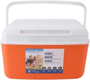 Insulated Cooler Box, Portable Hard Cooler Box, Cooler Lunch Box, Efficient Warm Cold, with Portable Handle, for Food Drink Beverage Beach Camping Picnic Fishing Boat