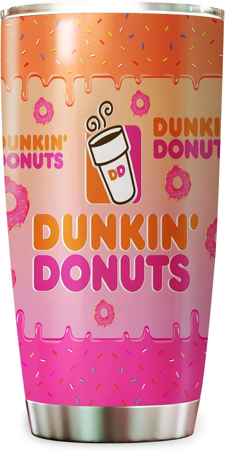 Insulated Tumbler Stainless Steel Dunkin Coffee Donuts Friend Vacuum Mug Travel Cup Tea Bottle With Lid Family 20 Oz Tumblers Gifts For Co-worker Father's Mother's Day Birthday Christmas