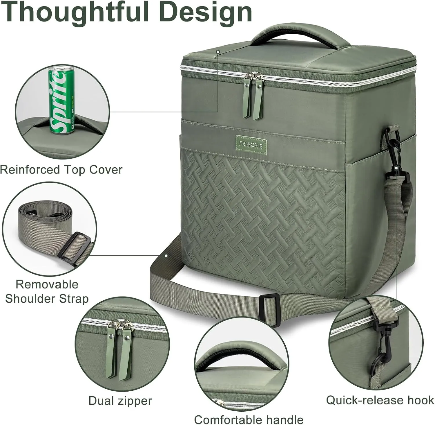 Insulated Waterproof Cooler Bag for Women Men，30 Cans Collapsible Lunch Bag with Shoulder Strap,Leakproof Soft Cooler for Beach, Camping & Travel