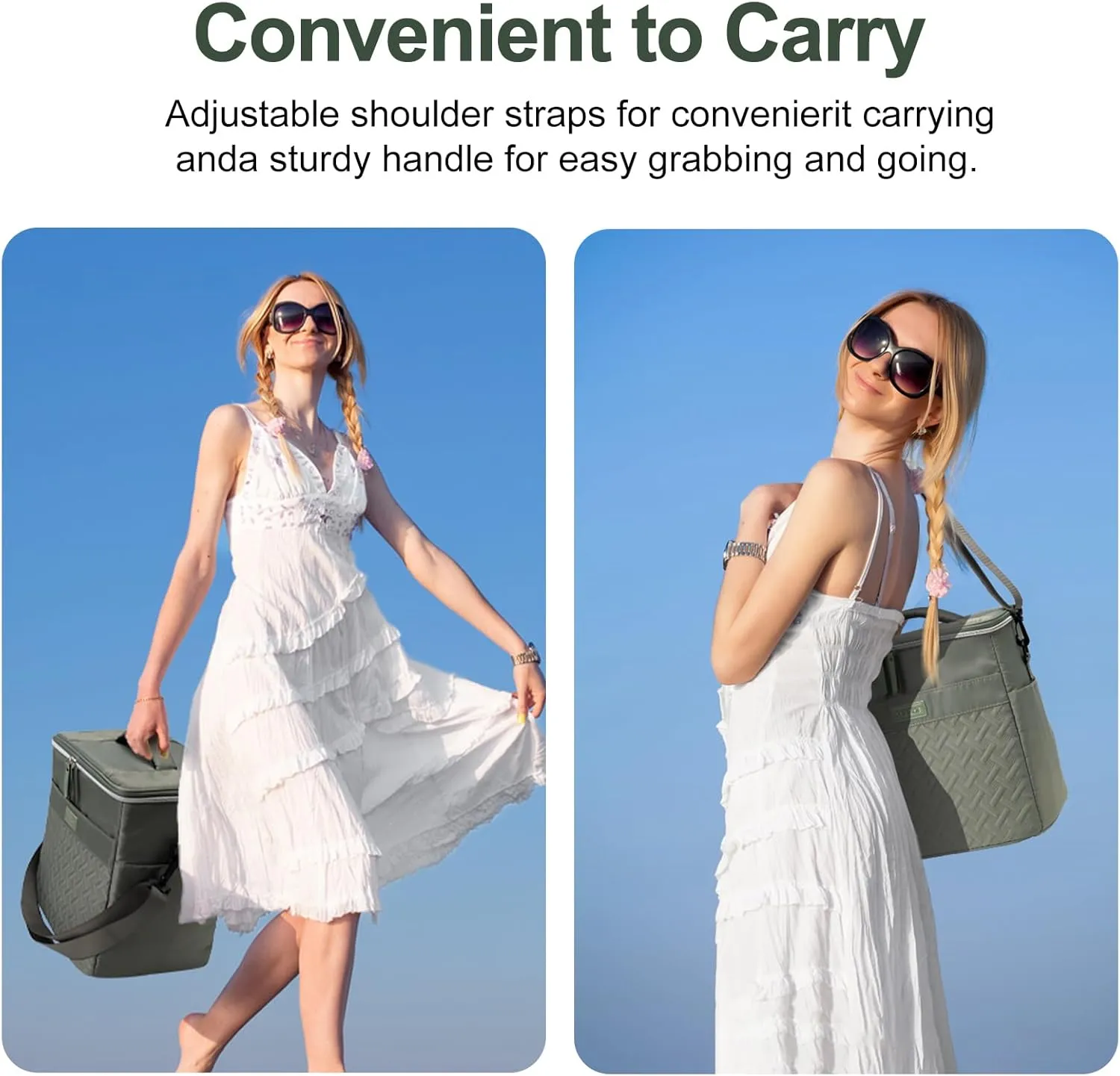 Insulated Waterproof Cooler Bag for Women Men，30 Cans Collapsible Lunch Bag with Shoulder Strap,Leakproof Soft Cooler for Beach, Camping & Travel
