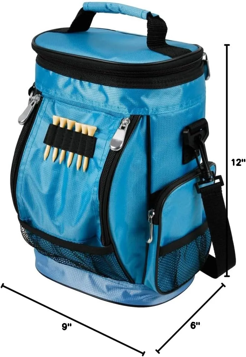 Intech Golf Bag Cooler and Accessory Caddy, Portable Soft Sided 10-Can Insulated Cooler Bag, Fits on a Golf Cart, Push Cart or Carry
