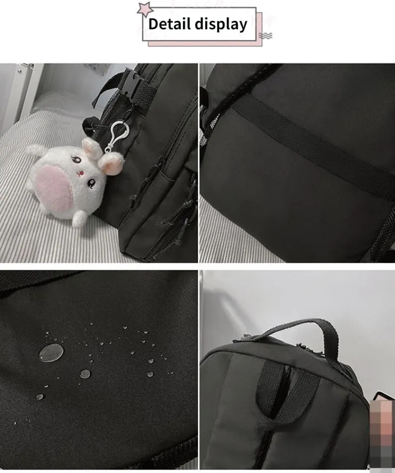 ISOLAY Cute Aesthetic Backpack Large Capacity Kawaii Backpack Casual Daypack Waterproof Travel Bags for Women (Grey)