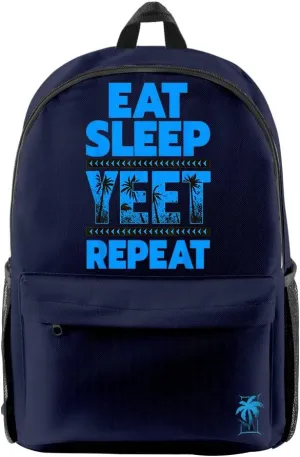 Jey Uso Eat Sleep Yeet Repeat Backpack Women Men Rucksack Unisex Travel Bag Packsack Casual Daypack (Navy,One Size)