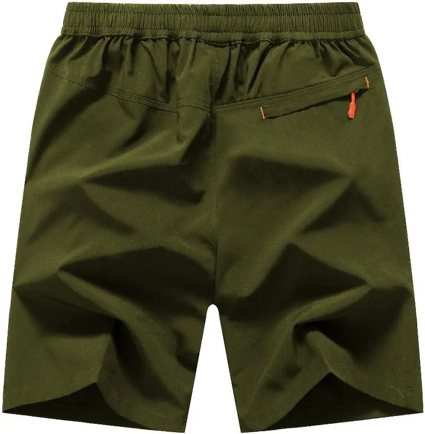 JINSHI Men's Outdoor Quick Dry Lightweight Sports Hiking Shorts Zipper Pockets
