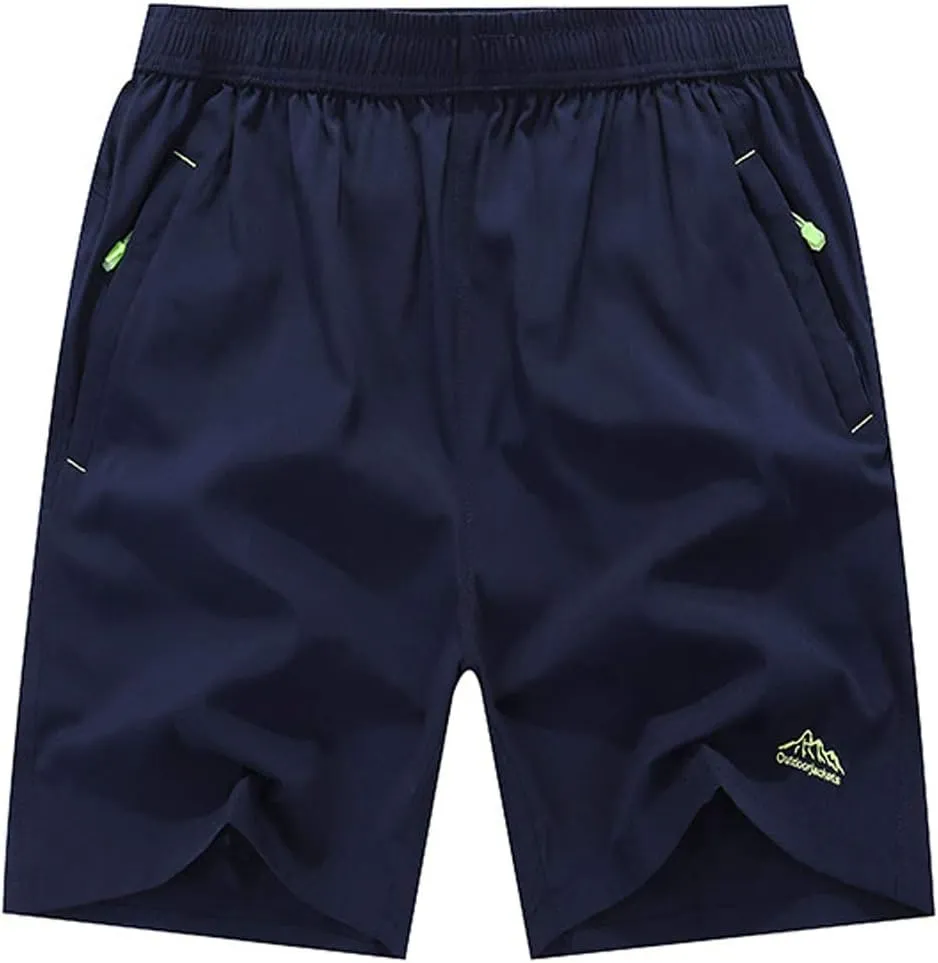JINSHI Men's Outdoor Quick Dry Lightweight Sports Hiking Shorts Zipper Pockets