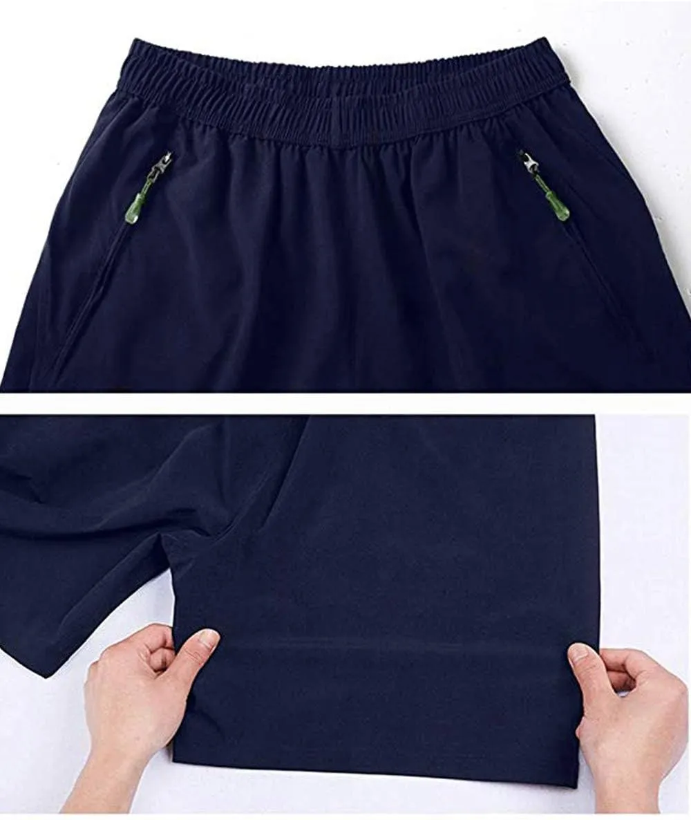 JINSHI Men's Outdoor Quick Dry Lightweight Sports Hiking Shorts Zipper Pockets
