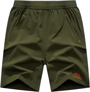 JINSHI Men's Outdoor Quick Dry Lightweight Sports Hiking Shorts Zipper Pockets
