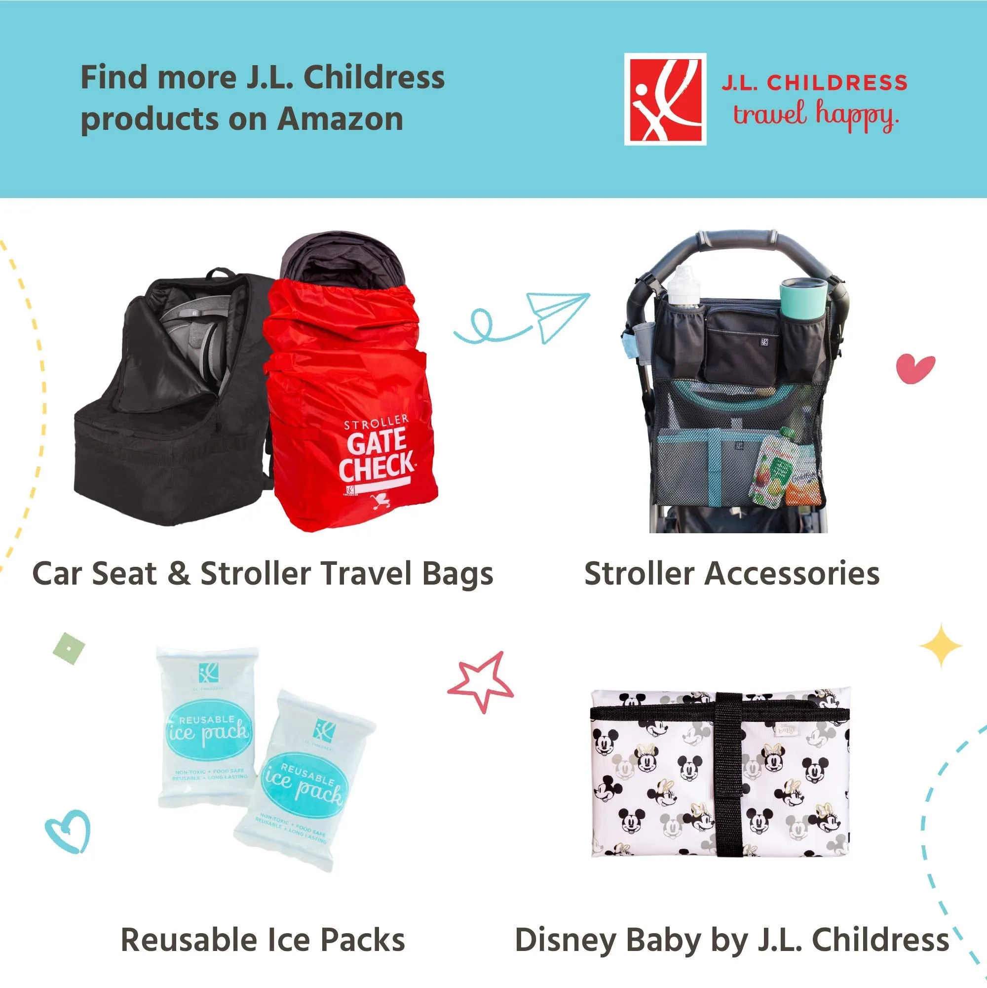 J.L. Childress MaxiCOOL 4 Bottle Breastmilk Cooler, Baby Bottle and Baby Food Bag, Insulated and Leak Proof, Ice Pack Included U1