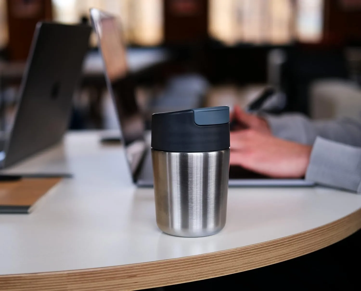 Joseph Joseph Sipp™ Steel Stainless-steel Travel Mug with Flip-top Cap - 340 ml (12 fl. oz) - Anthracite
