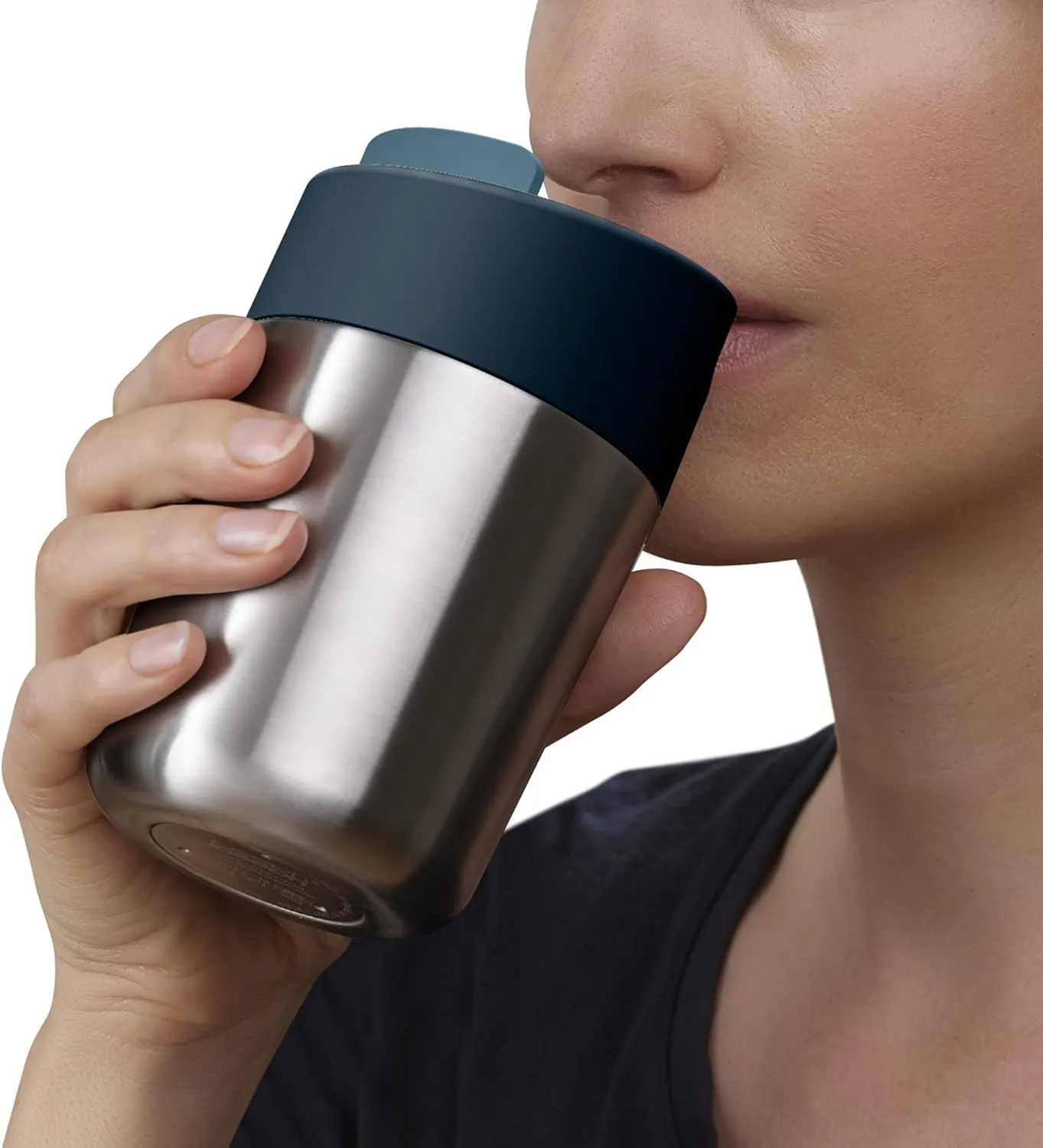 Joseph Joseph Sipp™ Steel Stainless-steel Travel Mug with Flip-top Cap - 340 ml (12 fl. oz) - Anthracite