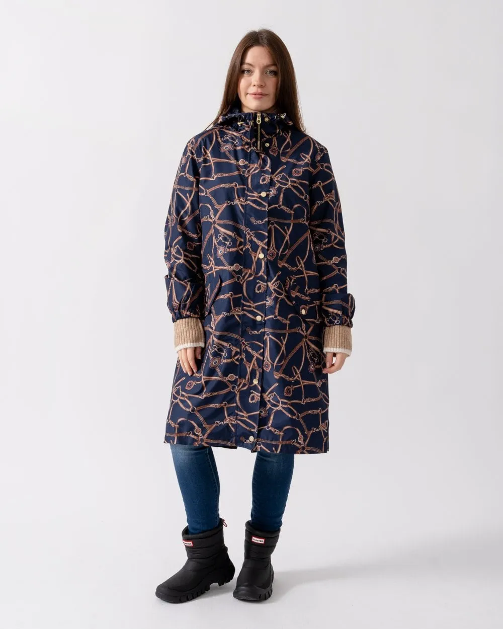 Joules Holkham Womens Packable Printed Raincoat 223704