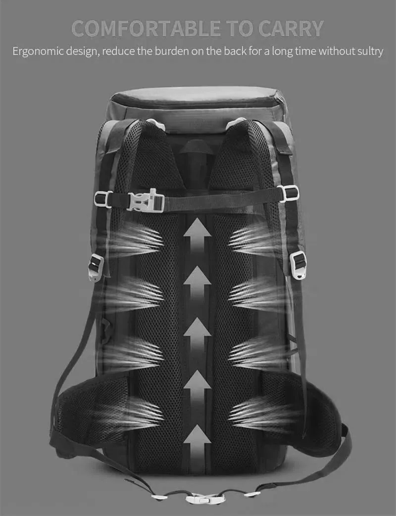 JSEIAJB 50L Outdoor Sports Mountaineering Backpack Waterproof Hiking Backpack Camping Climbing Rucksack Travel Trekking Rucksack