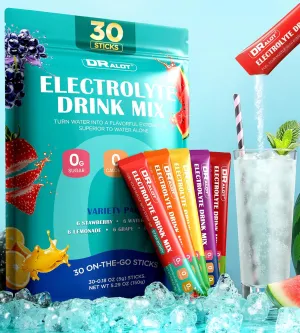 Juicy Splash 30 Packs Sugar Free Electrolytes Powder w/Natural Flavor, Liquid Daily IV Recharge Tech. Mix 5 Electrolyte for Balance, Raw Seasalt Hydration Packets for GF, Vegan, Non-GMO, Keto