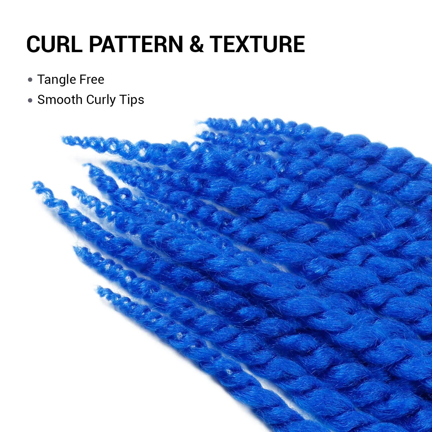 Jumbo Senegalese Twist Crochet Hair, 24 Inch, 4 Pack, Synthetic Extensions for Havana and Mambo Twist Styles, (Blue)