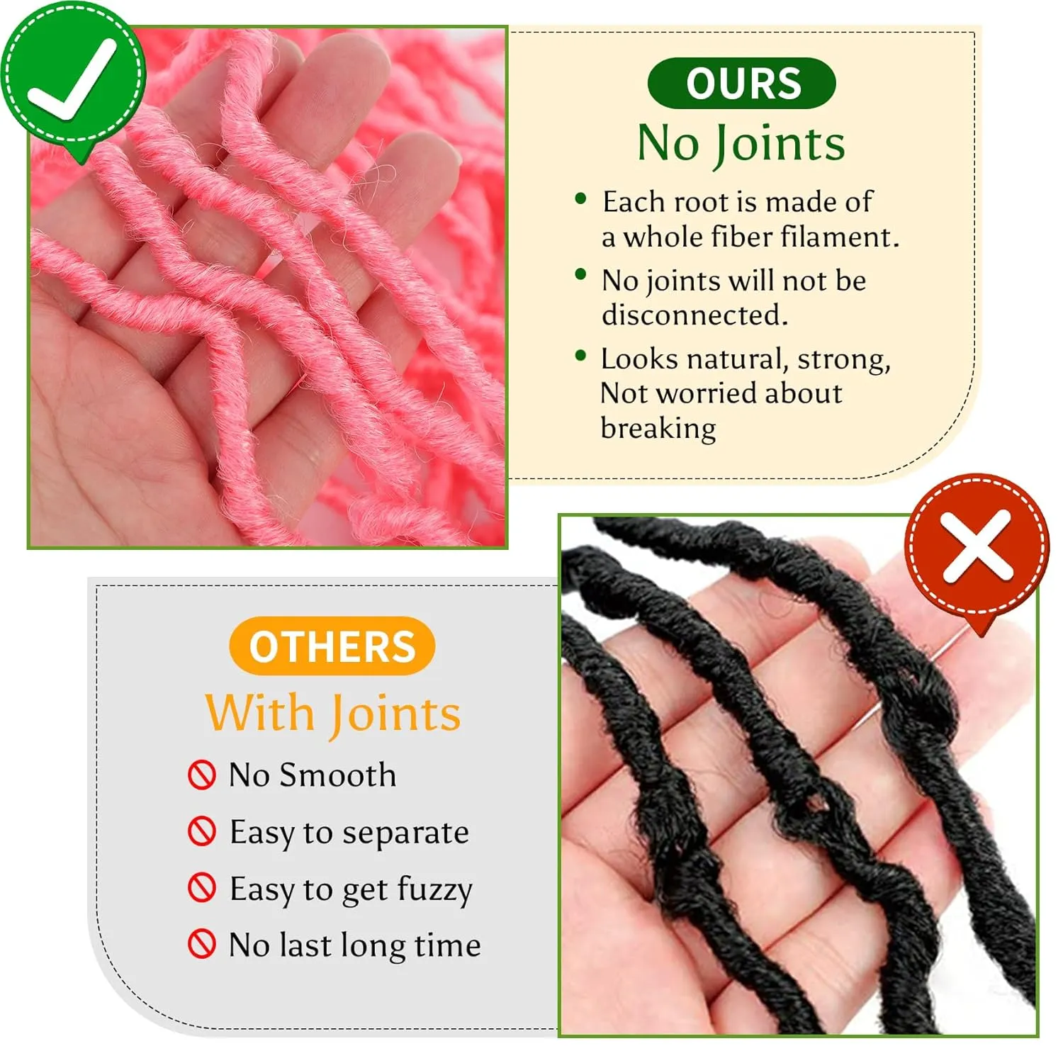Karida Faux Locs Crochet Hair 36 Inches, New Soft Locs Crochet Hair 7 Packs, Crochet Faux Locs Hair Pre Looped Crochet Hair for Black Women (36 Inch (Pack of), Pink#)
