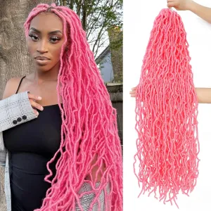 Karida Faux Locs Crochet Hair 36 Inches, New Soft Locs Crochet Hair 7 Packs, Crochet Faux Locs Hair Pre Looped Crochet Hair for Black Women (36 Inch (Pack of), Pink#)