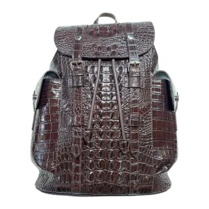 Kashani Chocolate Brown Hornback Alligator Rucksack