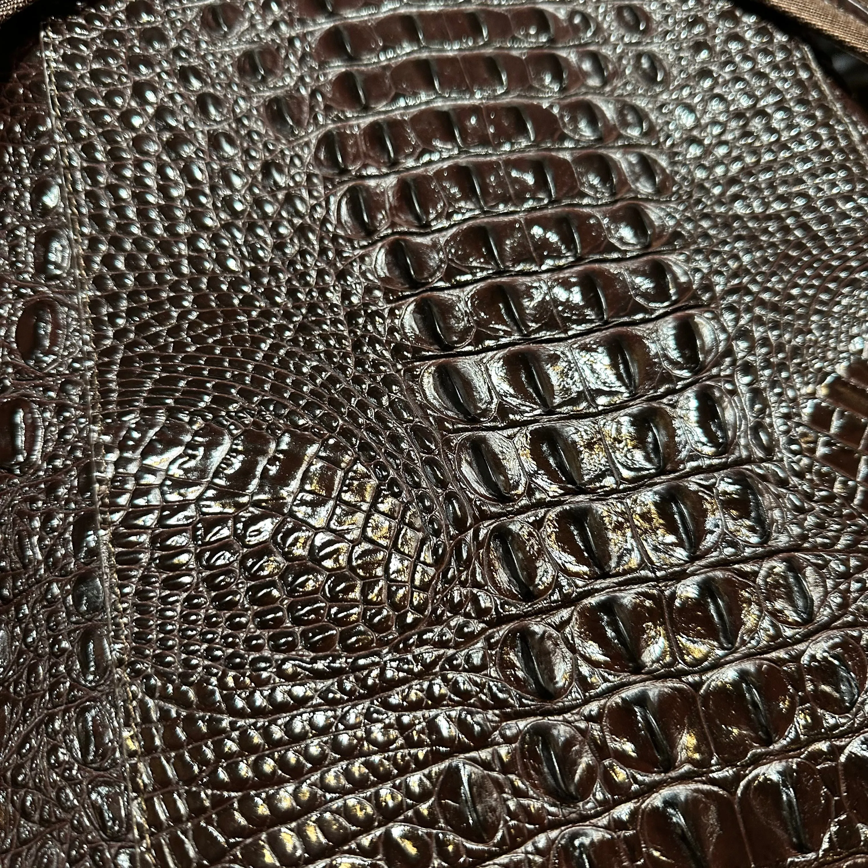 Kashani Chocolate Brown Hornback Alligator Rucksack