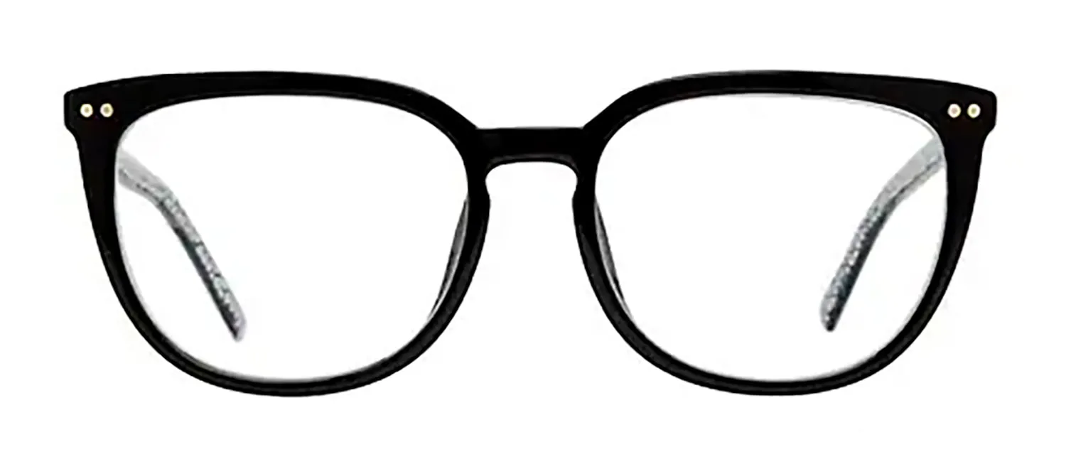 Kate Spade KS Albi 807 Square Plastic Black Readers with Clear Blue Block Lens