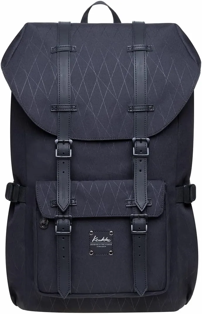 KAUKKO Laptop Travel Backpack Outdoor Casual Rucksack Fits 15.6 Inch Laptop(18-Black)