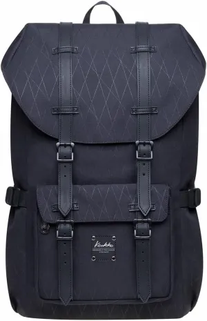 KAUKKO Laptop Travel Backpack Outdoor Casual Rucksack Fits 15.6 Inch Laptop(18-Black)