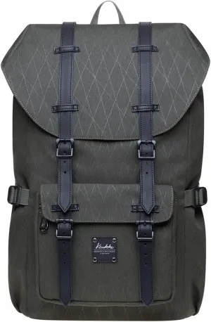 KAUKKO Laptop Travel Backpack Outdoor Rucksack Fits 15.6 Inch Laptop (18-army green)