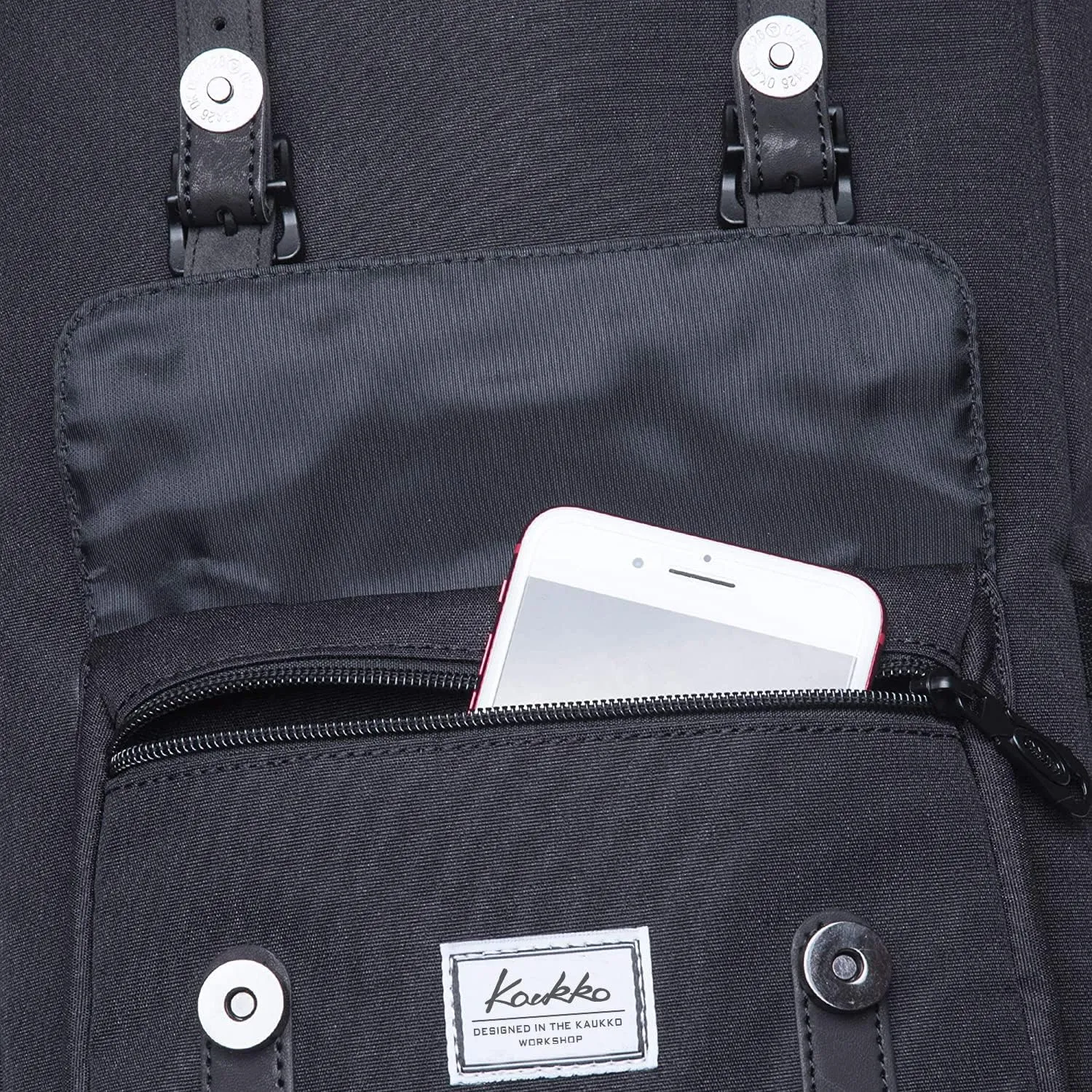 KAUKKO Travel Laptop Backpack, Outdoor Rucksack, Causal backpack Fits 15.6"(Nylon Black)