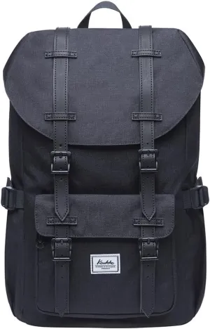 KAUKKO Travel Laptop Backpack, Outdoor Rucksack, Causal backpack Fits 15.6"(Nylon Black)