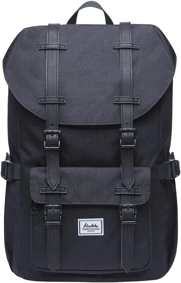 KAUKKO Travel Laptop Backpack, Outdoor Rucksack, Causal backpack Fits 15.6"(Nylon Black)