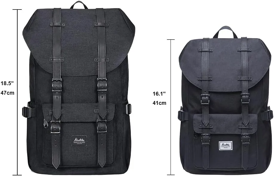 KAUKKO Travel Laptop Backpack, Outdoor Rucksack, Causal backpack Fits 15.6"(Nylon Black)
